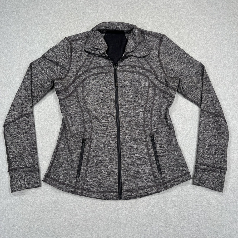 Lululemon Define Jacket Womens Size 12 Heathered Black Full Zip Luon W4557S